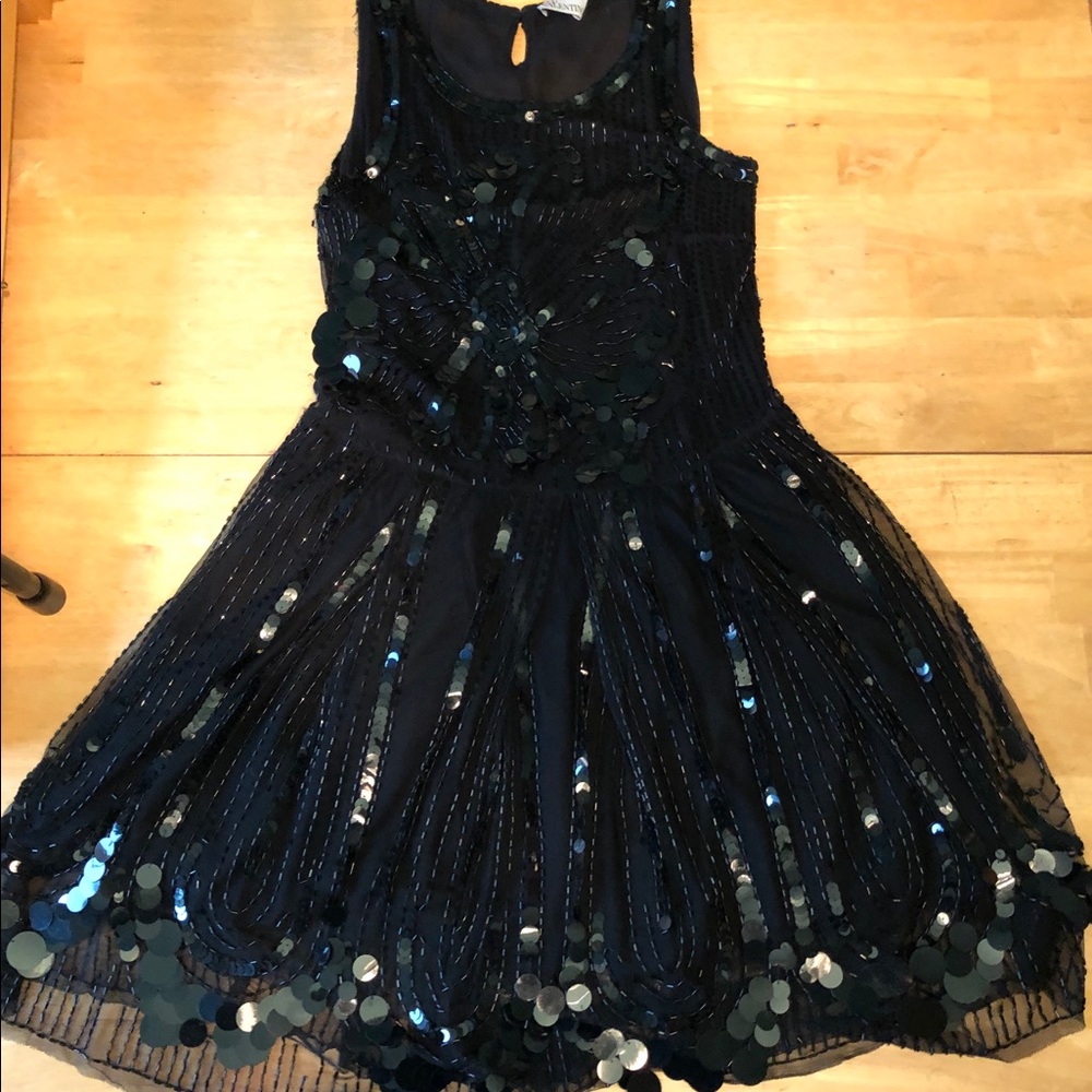 RED Valentino - Black Sequin Cocktail Dress